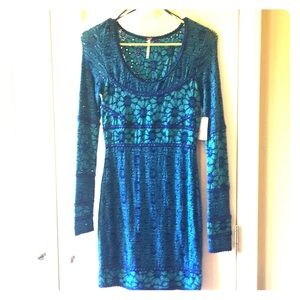 Free People Blue Floral Dress